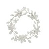 Floral Wreath 5 Taper Candle Holder Antique White Metal by Foreside Home & Garden - 4 of 4