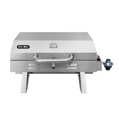 Duro Stainless Steel 12,000 BTU Gas Grill 880-0015 Silver: Portable, Propane, No Assembly Required