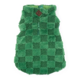 Faux Fur Check 1/2 Zip Pullover Dog Jacket - The Worthy Dog - 1 of 3
