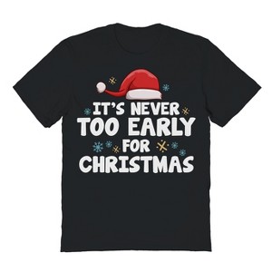 Rerun Island Men's Never Early Christmas Short Sleeve Graphic Cotton T-Shirt - 1 of 1