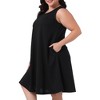 Agnes Orinda Women's Plus Size Boho Sleeveless Round Neck Midi Beach Sundress with Pocket - 2 of 4