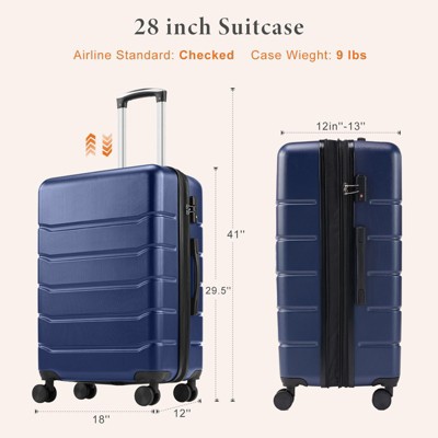 MAYEERTY 20-28 Inch Travel Luggage , Expandable Hardside Suitcase£¬Spinner Wheels, Hard Shell Abs Durable Lightweight With Tsa Lock, Blue,Black