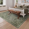 Lahome Vintage Full Coverage Floral Border Short Pile Velvet Rectangular Indoor Area Rug - 3 of 4