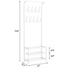Yaheetech 3-in-1 Metal Hall Tree, 74"H Entryway Coat Rack with Shoe Bench & 18 Hooks - 3 of 4