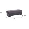 HomeRoots 50" Gray and Brown Microfiber Storage Ottoman - 3 of 4