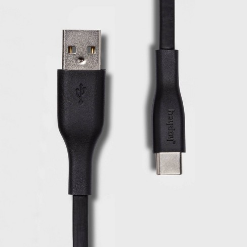 USB-C to USB-C Flat Cable - Fast Charge 6ft BLK