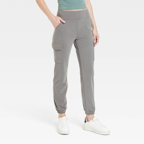 Women's Relaxed Fit Super Soft Cargo Joggers - A New Day™ Gray L