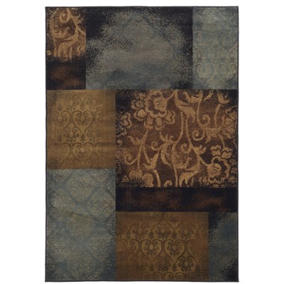 Oriental Weavers Hudson 4878B Blue/ Brown Indoor Area Rug - 3'10" x 5'5"