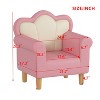PU Leather Upholstered Kids Chair, Princess Accent Chair Armchair, Petal Shape Toddler Sofa Chair, Pink+White - ModernLuxe - 3 of 4
