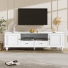 HDZNVF 70.9 inch Modern TV Stand for TVs up to 80 Inches, Entertainment Center with Open Compartment, White - 2 of 4