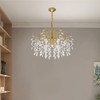 YIYIBYUS 9-Light Gold Elegant Luxury Crystal Chandelier with Adjustable Height for Living Room - 3 of 4