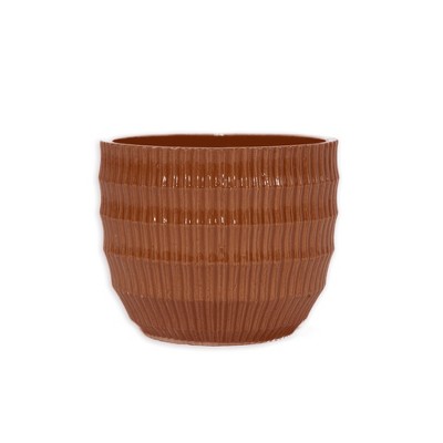 SpassWay 14" Dia Outdoor Indoor Ceramic Planter Pot Decorative Planter with Drainage Hole Patio Flower Pot