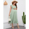 Maternity Dress Summer Ruffle Cap Sleeveless V Neck Maxi Dress Baby Shower Photoshoot - 4 of 4