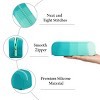INFURNIC Pencil Cases Kids Large Capacity Waterproof Zipper Pouch Extra Big Pencil Bag for School Supplies Art Tools, Green, 8.3"*2.8"*0.5" - 2 of 4