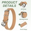 Unique Bargains Dog Collar with Bell Adjustable Buckle PU Leather Dog Collars - 3 of 4