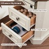 SinCiDo Nightstand with Charging Station & 2 Drawers, Farmhouse End Table, Wood Side Table for Bedroom, Living Room - 2 of 4