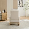 WhizMax Gliding Rocking Chair With Retractable Footrest & High Back, Upholstered Lounge Armchair With Side Pocket For Living Room Bedroom - 4 of 4
