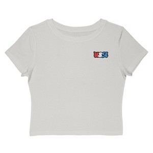 Rerun Island Women's Usa Lc Retro Colorful Logo Americana 4Th Of July Short Sleeve Graphic Cotton Baby Tee - Cloud Dancer S - 1 of 4
