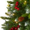 Nearly Natural 4-ft Snow Tipped Portland Spruce Artificial Christmas Tree with Frosted Berries and Pinecones with 100 Clear LED Lights - 3 of 4