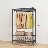 Clothes Rack,Heavy Duty Garment Rack with Shelves with 2 Shelves And 1 Hang Rod,Metal Portable Freestanding Closet Organizer - 2 of 4