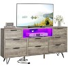 8 Drawer Dresser for Bedroom with Charging Station - Stylish 55 Inch TV Stand with LED Lights - 2 of 4