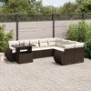 vidaXL 10 Piece Patio Sofa Set with Cushions Brown and Cream Poly Rattan - 2 of 4