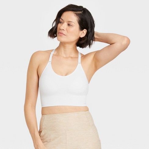 Women's Medium Support Seamless Longline Cami Sports Bra - All In Motion™  White Xxl : Target