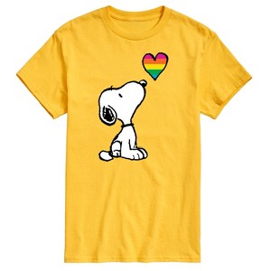 Men's - Peanuts - Snoopy Rainbow Heart Short Sleeve Graphic T-Shirt - 1 of 4