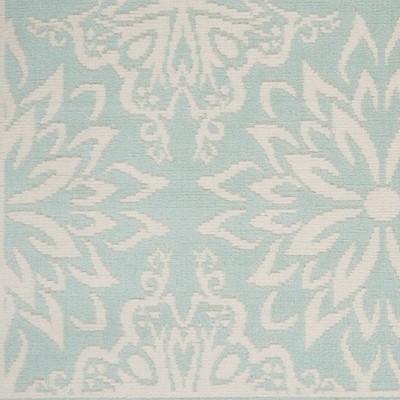 Elegant Ivory/Green Floral Synthetic 5'3" x 7'3" Easy-Care Rug