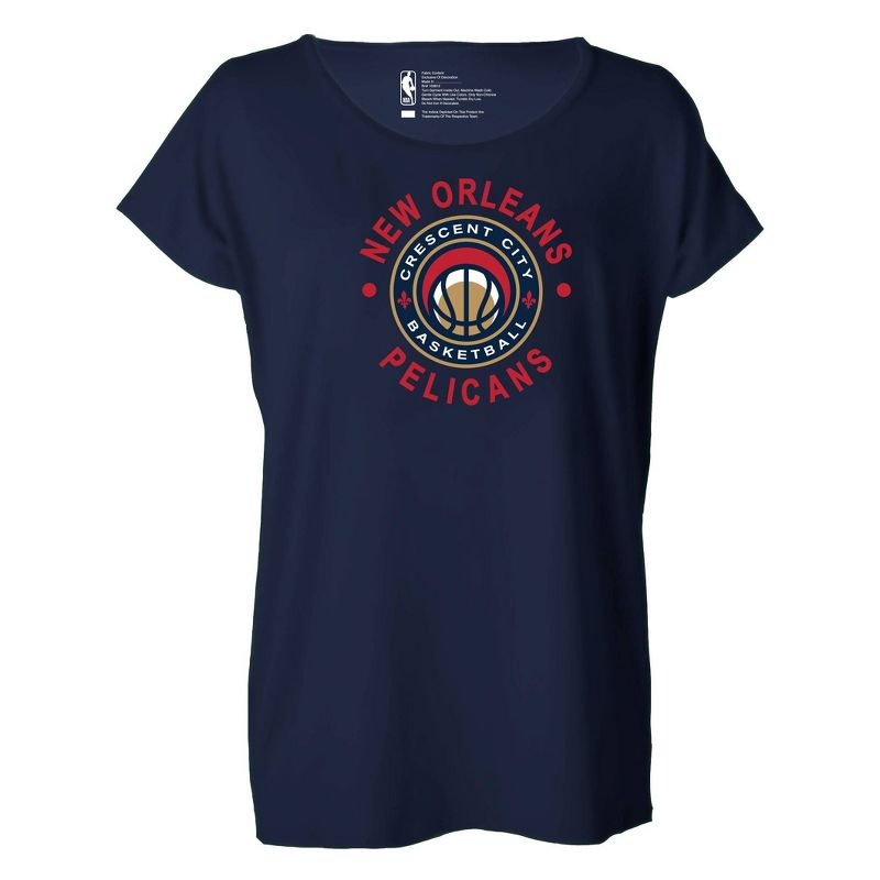 NBA New Orleans Pelicans Women&#39;s Dolman Short Sleeve T-Shirt, 1 of 5