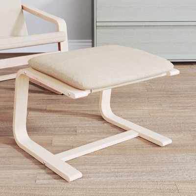 vidaXL Footstool Cream 20.1 in.x16.1 in.x15.7 in. Fabric