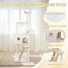 TopComfy Pet Tower Wood Cat Tree Large Condo Stable Wood Ladder Durable Scratching Post Pet Toy Pet Furniture for Cats, White, 19.7"*19.7"*65" - 4 of 4