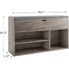 Shoe Bench with Cushion,Adjustable Shelf Entryway Bench,Hidden Storage Shoe Bench - 2 of 4
