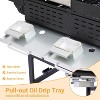 Zevemomo 4 Burner Gas Grill & Griddle Combo with Foldable Side Table, Wheels, Stainless Steel Burners & Hooks, 38,240 BTU for Patio Garden Barbecues - 3 of 4