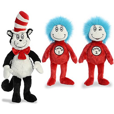 Aurora Dr. Seuss Plush Bundle of 3, 20″ Cat in the Hat and 12″ Thing 1 & Thing 2, Ages 3 and Up