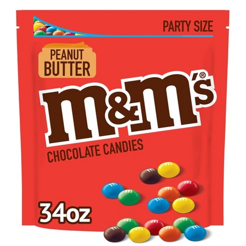 m&m's party size peanut butter chocolate candies 34oz