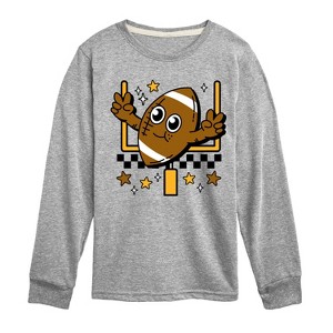 Boys' - Instant Message - Football and Goalpost Long Sleeve Graphic T-Shirt - 1 of 4