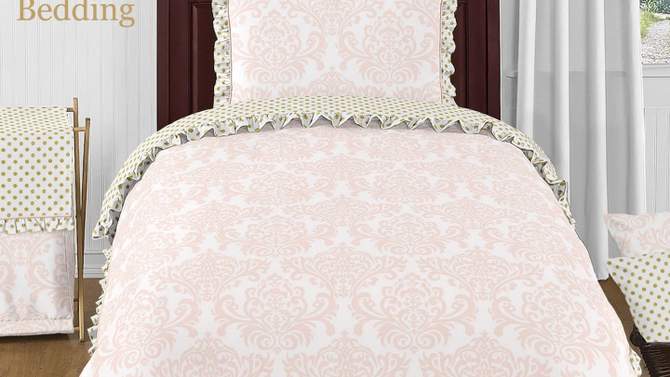 3pc Amelia Full/Queen Kids&#39; Comforter Bedding Set Pink and Gold - Sweet Jojo Designs, 2 of 7, play video