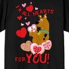 Scooby Doo I'm All Hearts for You Women's Black Short Sleeve Crew Neck Tee - 2 of 3