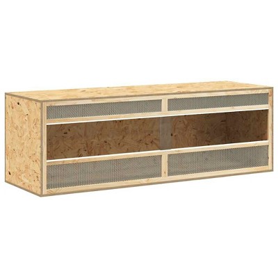 vidaXL Terrarium - Engineered Wood & Glass, 56.7"x18.1"x18.9", Reptile Habitat with Optimal Airflow & Viewing