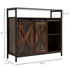 NicBex 39.3 Inch Sideboard Cabinet Industrial Buffet Cabinet with Open Storage Shelf and Drawer for Kitchen,Living Room,Brown - 3 of 4