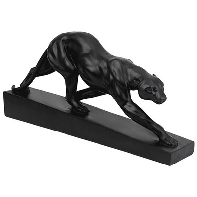 Art Deco Black Resin Panther on the Prowl Statue