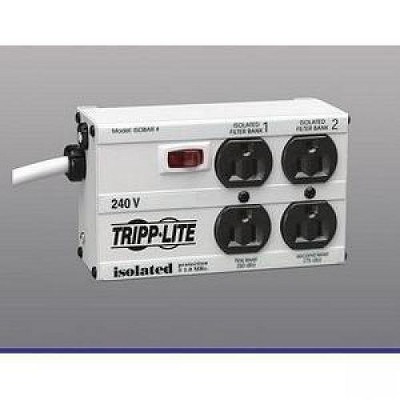 Tripp Lite Isobar Surge Protector Metal 230V 4 Outlet 1.8M Cord 330 Joules - Receptacles: 4 x NEMA 5-15R - 330J