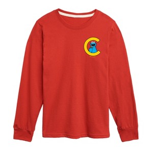 Boys' - Sesame Street - Cookie and C -Kids Left Chest Toddler and Youth Long Sleeve T-Shirt Long Sleeve Graphic T-Shirt - 1 of 3