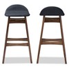 Baxton Studio 2pc 30" Fabric Upholstered Wood Finishing Barstool Dark Blue: Mid-Century Modern, Rubberwood Frame, Fixed Height - 3 of 4