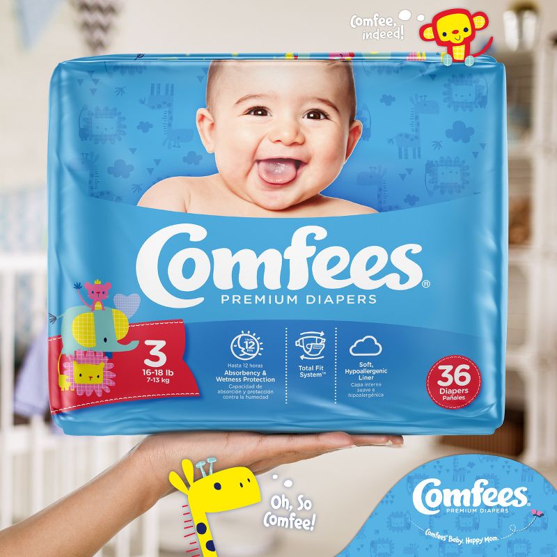 Comfees Premium Baby Diapers with Total Fit System for Boys & Girls, 3 of 4