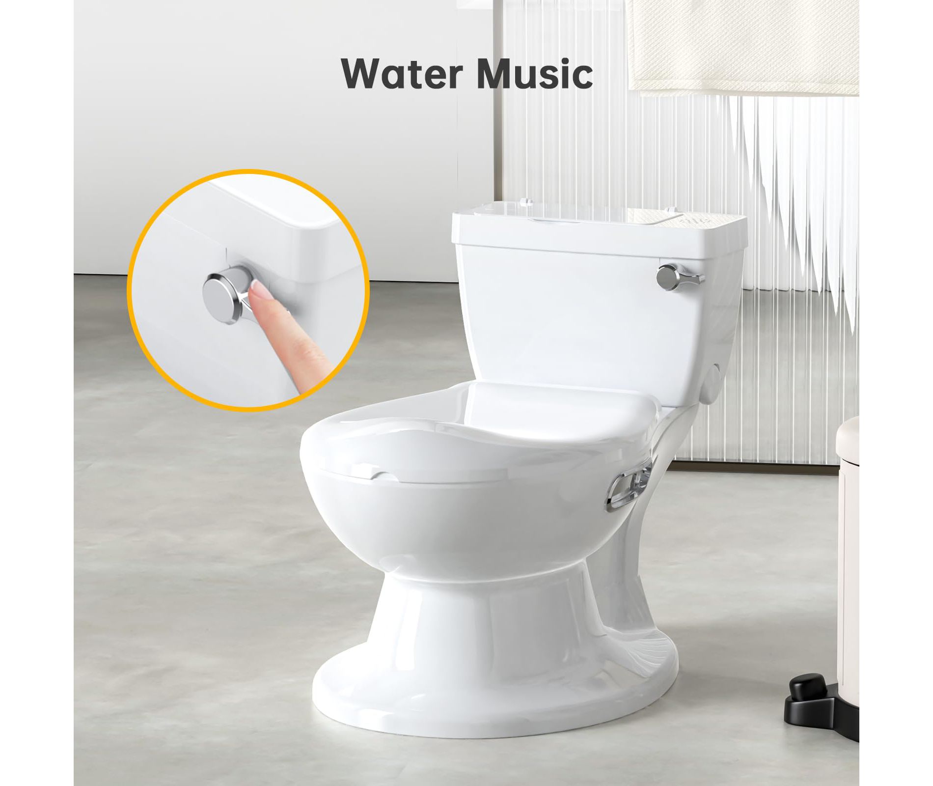 Potty Training Toilet for Baby, Realistic Potty Training Toilet with Soft Seat,Realistic Flushing Sound,Removable Pot,Storage Tank,Toilet Paper Holder