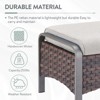 Buenhomino Patio Ottomans Set of 2, Outdoor Wicker Footrest with Thickened Cushions, Multipurpose Metal Patio Furniture for Backyard and Deck - 2 of 4