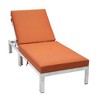 LeisureMod Marlin Patio Sling Chaise Lounge Chair With Arms in Grey Aluminum - 3 of 4