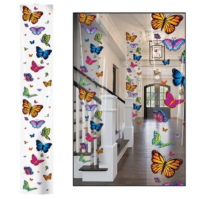 Multicolor Butterfly Party Panels on Clear Film, 12" x 6'